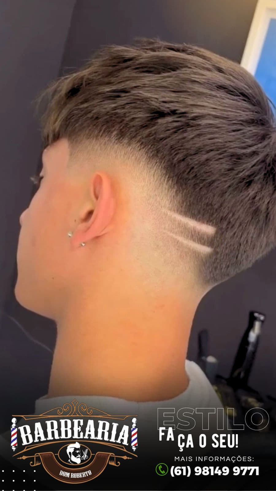 Corte de cabelo degrade moderno com finalizacao profissional