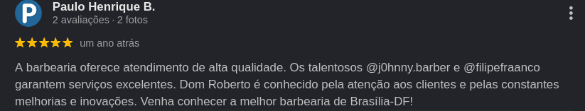 Avaliação recomendando o corte clássico