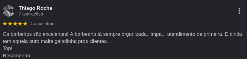 Feedback de cliente sobre o atendimento